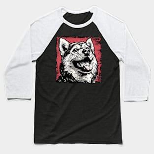 Retro Art Alaskan Malamute Dog Lover Baseball T-Shirt